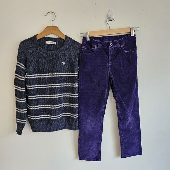Abercrombie Kids Sweater & L.L. Bean Corduroy Pants Lot, Sizes 7-8yrs EUC - Picture 2 of 8
